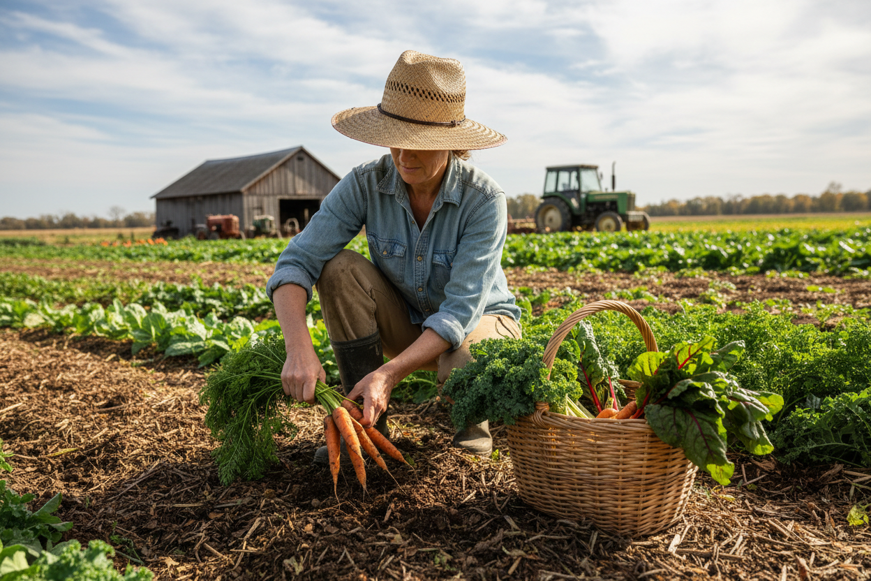 Harvesting vegetables